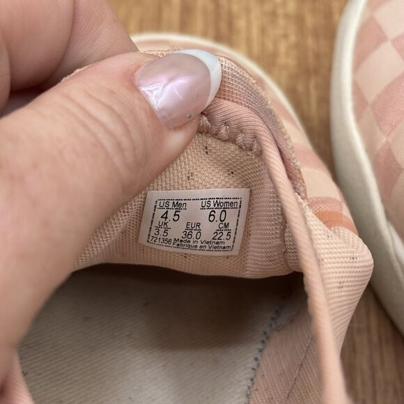 VANS Comfycush One Slip On Women Size 6 Subtle Checker Peach White | VN0A45J5ZGI - Picture 8 of 9